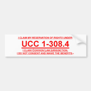 Autoaufkleber mit Reservierung UCC 1-308.4 des