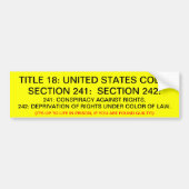 Autoaufkleber mit Titel 18: USC: 241, 242 (Vorne)