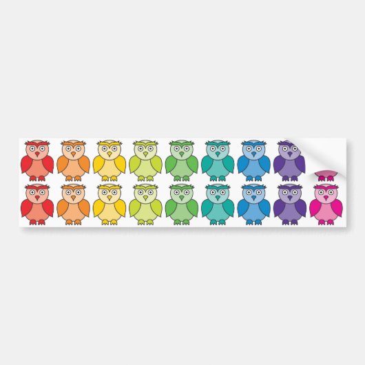 Autoaufkleber - niedliches Regenbogen-Eulen-Muster (Vorne)
