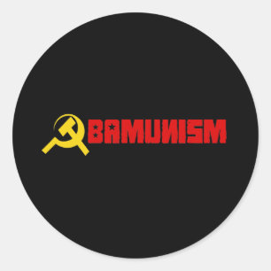 Autoaufkleber - Obamunismus rot Runder Aufkleber