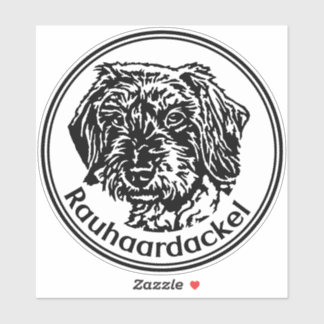 Autoaufkleber Rauhaardackel Teckel rund Aufkleber
