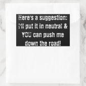 Autoaufkleber schneidet mich nicht ab rechteckiger aufkleber (Tasche)