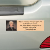 Autoaufkleber: Thomas Jefferson auf Schulden Autoaufkleber (Auf Auto)