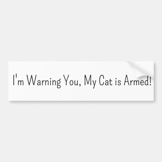 Autoaufkleber Warning Armed Cat! (Vorne)