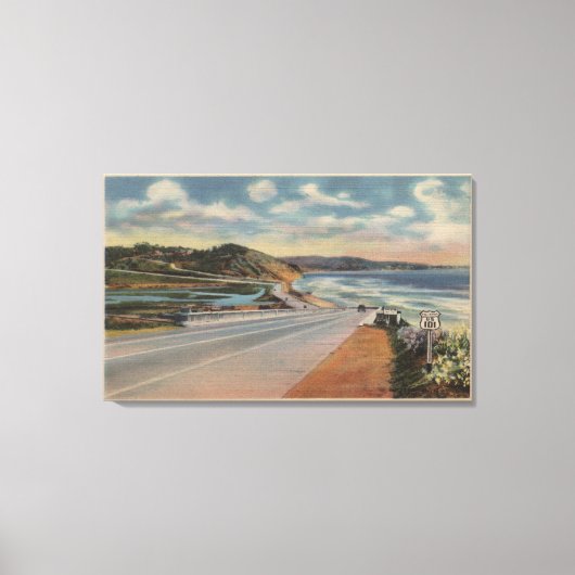 Autobahn 101 an der Küste von Kalifornien ViewStat Leinwanddruck (Vorderseite)