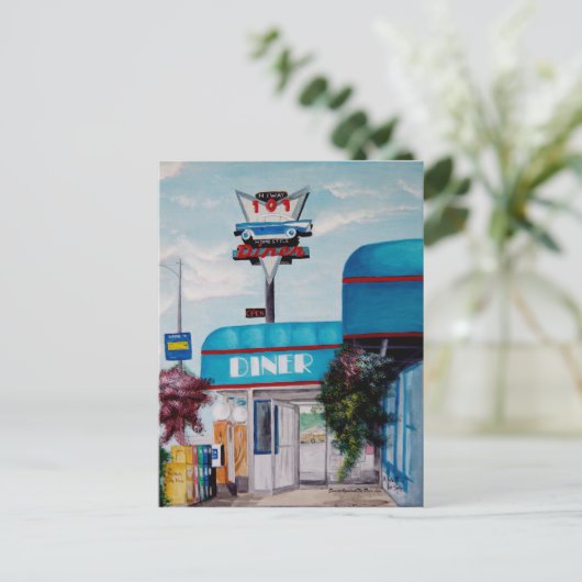 Autobahn 101 Diner Postkarte (Stehend Vorderseite)