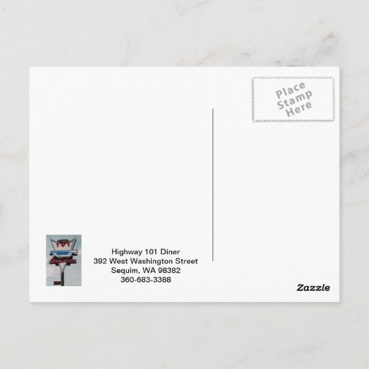 Autobahn 101 Diner Postkarte (Rückseite)