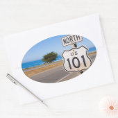 Autobahn 101 Nord Ovaler Aufkleber (Umschlag)