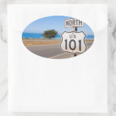 Autobahn 101 Nord Ovaler Aufkleber (Tasche)