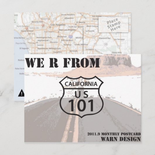 Autobahn 101 postkarte (Vorne/Hinten)