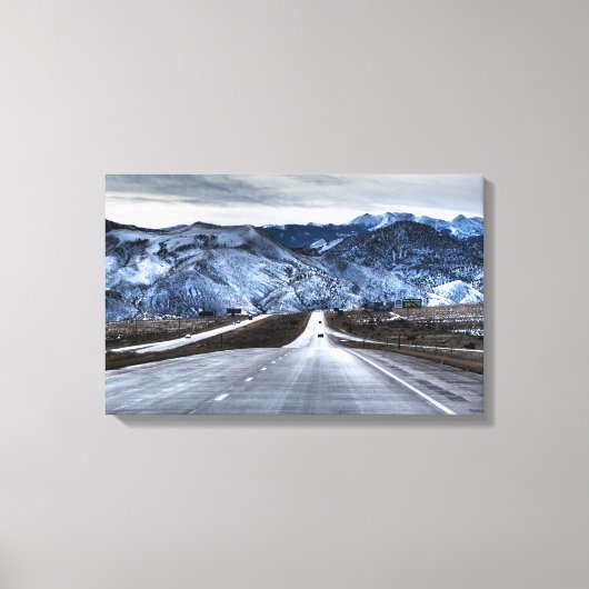 Autobahn 15 im Winter Leinwanddruck (Vorderseite)