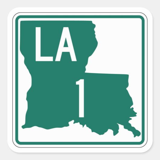 Autobahn 1, Louisiana, USA Quadratischer Aufkleber (Vorderseite)