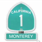 Autobahn 1 Monterey Kalifornien vergossener Aufkle Aufkleber (Vorderseite)