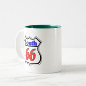 Autobahn 66 Süd Zweifarbige Tasse (Vorderseite Links)