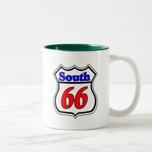 Autobahn 66 Süd Zweifarbige Tasse (Rechts)