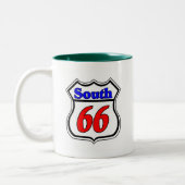 Autobahn 66 Süd Zweifarbige Tasse (Links)