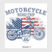 Autobahn 66 USA-Flagge Aufkleber (Blatt)