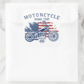 Autobahn 66 USA-Flagge Quadratischer Aufkleber (Tasche)
