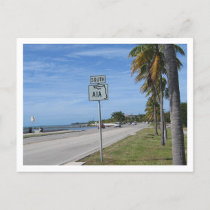 Autobahn A1A Südsigne Foto in Key West Florida Postkarte
