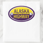 Autobahn Alaska Ovaler Aufkleber (Tasche)