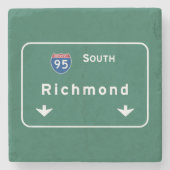 Autobahn-Autobahn Richmonds Virginia VA: Steinuntersetzer (Vorderseite)