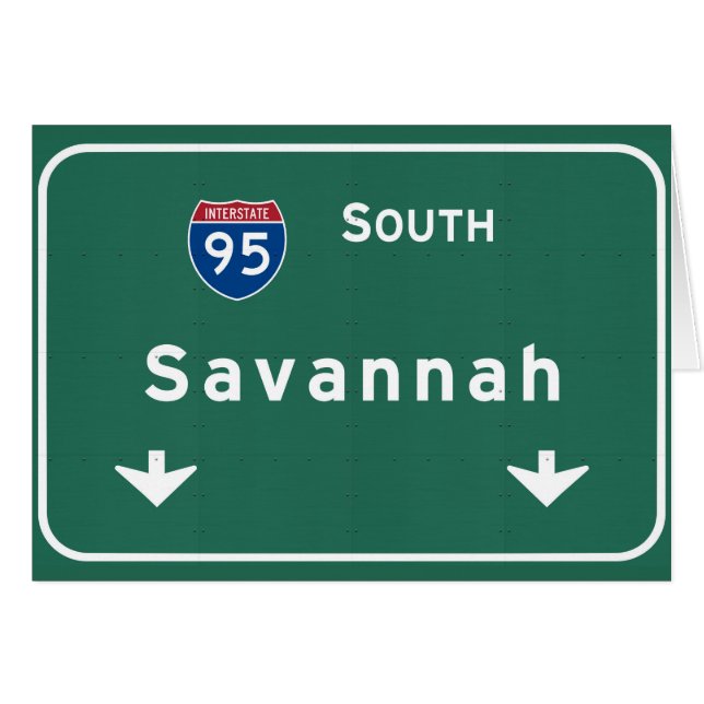 Autobahn-Autobahn Savanne-Georgia GA: (Vorderseite (Horizontal))