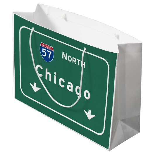 Autobahn-Autobahn-Straße Chicagos Illinois: Große Geschenktüte (Rückseite Schrägansicht)