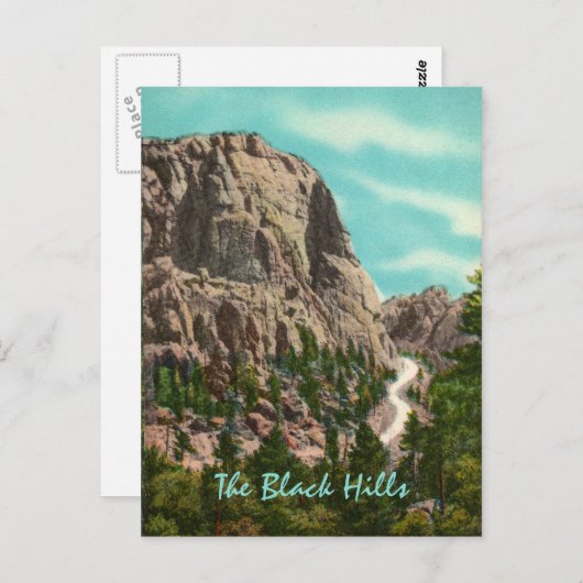 Autobahn bis Vintage Postkarte Rushmore (Vorne/Hinten)