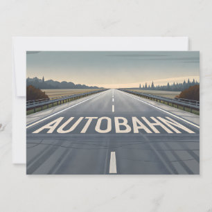 Autobahn Endlose Straßenperspektive Kunst Feiertagskarte