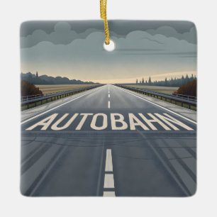 Autobahn Endlose Straßenperspektive Kunst Keramikornament