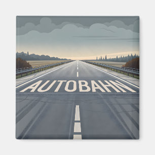 Autobahn Endlose Straßenperspektive Kunst Magnet