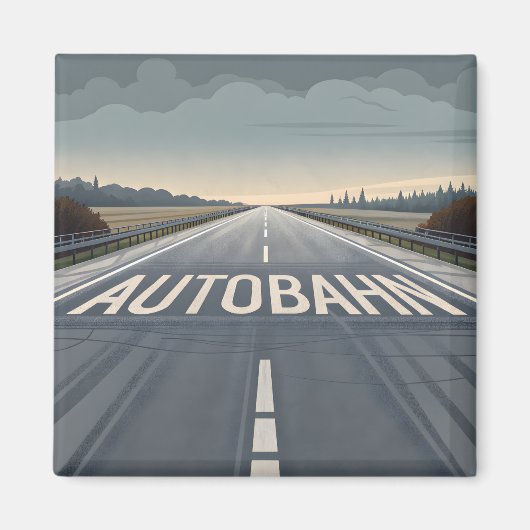 Autobahn Endlose Straßenperspektive Kunst Magnet (Vorne)