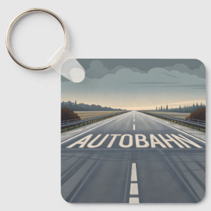 Autobahn Endlose Straßenperspektive Kunst Schlüsselanhänger