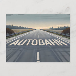 Autobahn Infinite Road Perspective Art Feiertagspostkarte