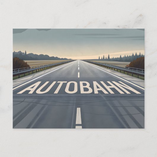 Autobahn Infinite Road Perspective Art Feiertagspostkarte (Vorderseite)