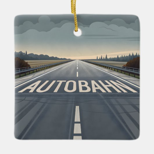 Autobahn Infinite Road Perspective Art Keramikornament (Vorderseite)