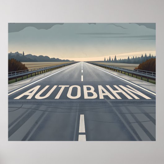 Autobahn Infinite Road Perspective Art Poster (Vorne)