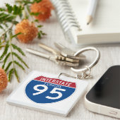 Autobahn-Schild Floridas FL I-95 - Schlüsselanhänger (Vorderseite rechts)