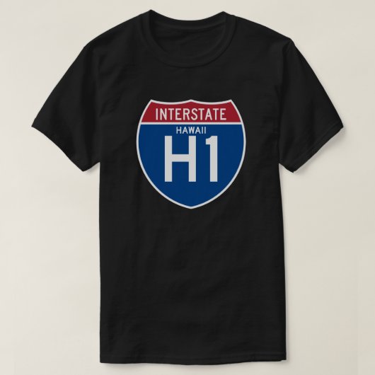 Autobahn-Schild Hawaiis HI I-H1 - T-Shirt (Design vorne)