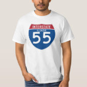 Autobahn-Schild Illinois IL I-55 - T-Shirt (Vorderseite)