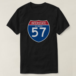 Autobahn-Schild Illinois IL I-57 - T-Shirt
