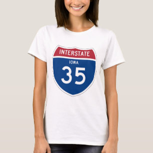 Autobahn-Schild Iowas IA I-35 - T-Shirt