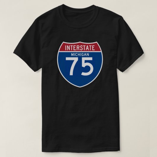Autobahn-Schild Michigans MI I-75 - T-Shirt (Design vorne)