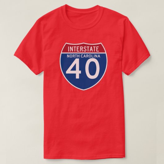 Autobahn-Schild North Carolina NC I-40 - T-Shirt (Design vorne)