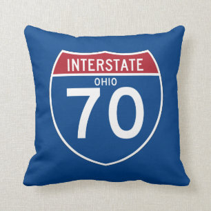 Autobahn-Schild Ohios OH- I-70 - Kissen