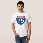 Autobahn-Schild Ohios OH- I-75 - T-Shirt (Vorne ganz)