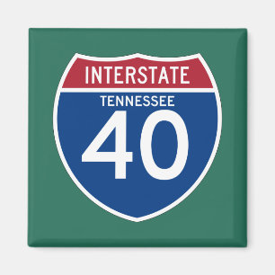 Autobahn-Schild Tennessees TN I-40 - Magnet