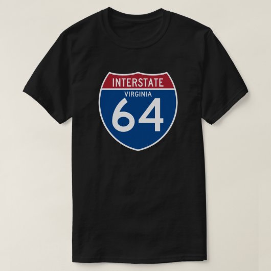 Autobahn-Schild Virginias VA I-64 - T-Shirt (Design vorne)
