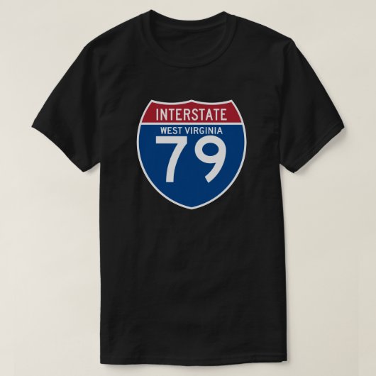 Autobahn-Schild West Virginia WV I-79 - T-Shirt (Design vorne)