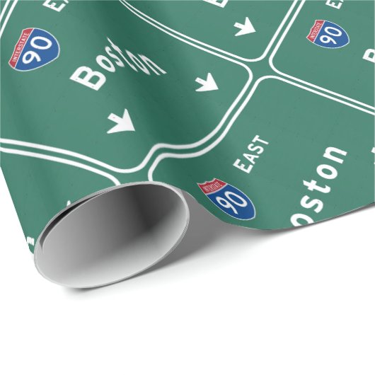 Autobahn-Straße Bostons Massachusetts MA: Geschenkpapier (Rolleneckpunkt)